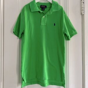 Boys Polo Ralph Lauren Green Short Sleeve Cotton Pique Polo Shirt Size M 10-12